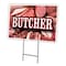 Signmission Butcher Yard Sign & Stake outdoor plastic coroplast window, C-1216 Butcher C-1216 Butcher - alternate 1